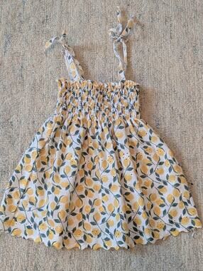 Italian 100% Cotton Yellow Lemon Summer Sundress